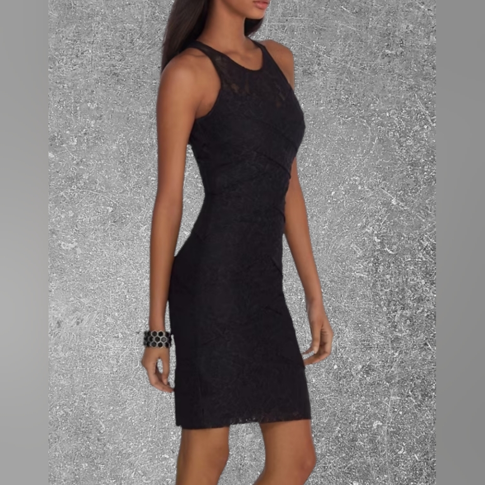 White House Black Market Black Lace Midi Dress